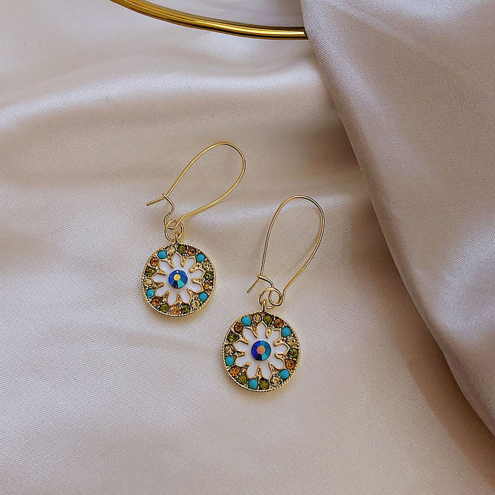 Cute Zircon Daisy Flower Drop Dangle Earrings