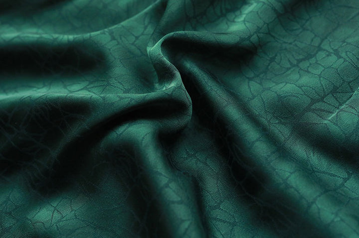 2022 Summer Green Jacquard Cheongsam Qi Pao Dress