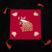 Red Embroidered Peacock Chinese Wedding Bride Veil