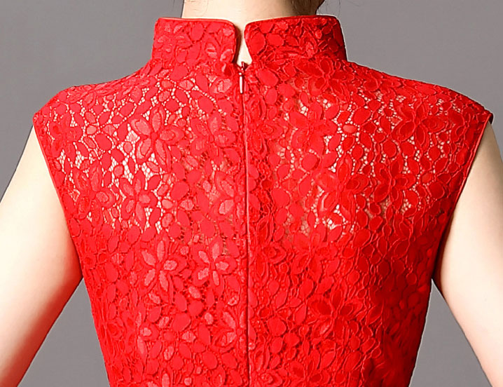 Fishtail Lace Wedding Qipao / Cheongsam Dress with Shawl