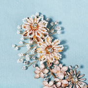 Rhinestone Pearls Flower Bridal Wedding Hair Vine Clip
