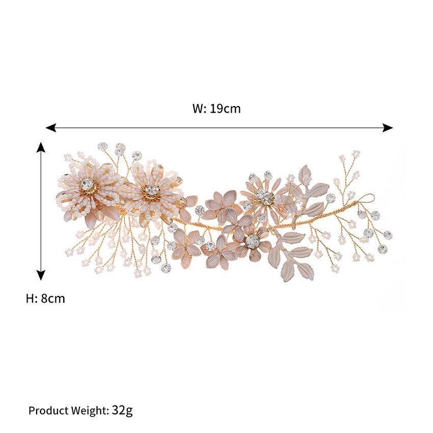 Rhinestone Pearls Flower Bridal Wedding Hair Vine Clip