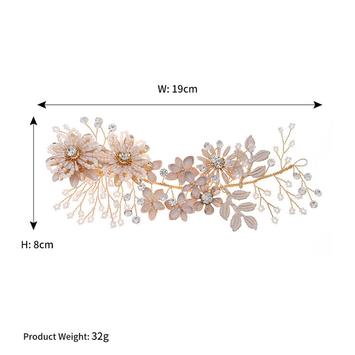 Rhinestone Pearls Flower Bridal Wedding Hair Vine Clip
