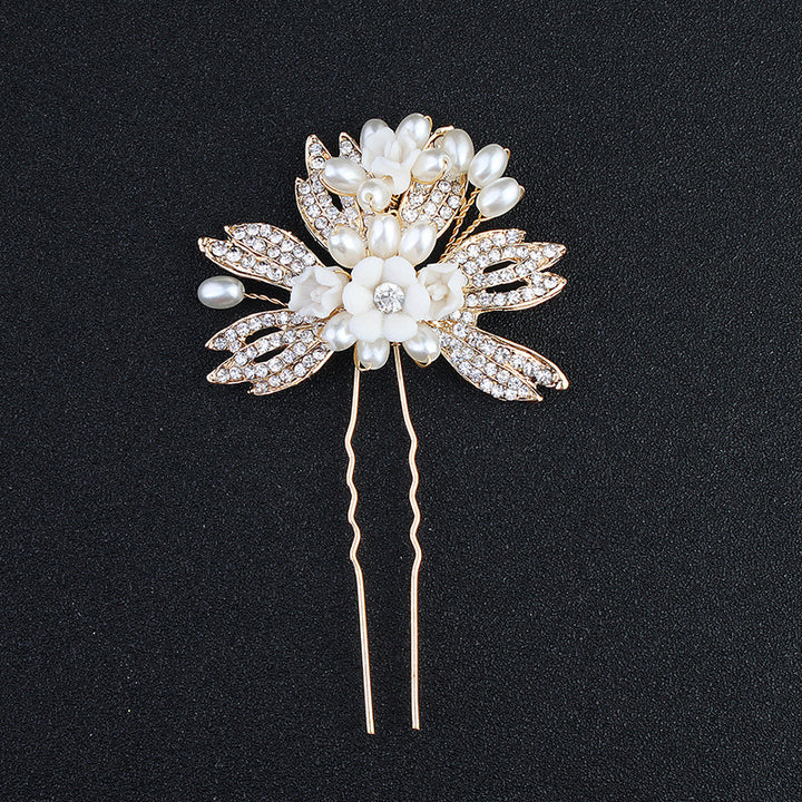 2 Pieces Rhinestones Pearl Bride Bridesmaid Wedding Hair Pins
