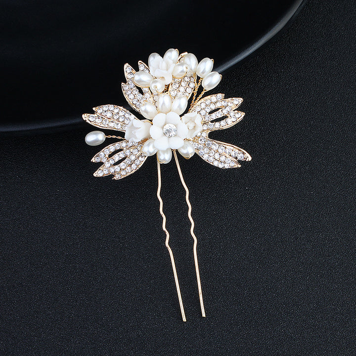 2 Pieces Rhinestones Pearl Bride Bridesmaid Wedding Hair Pins