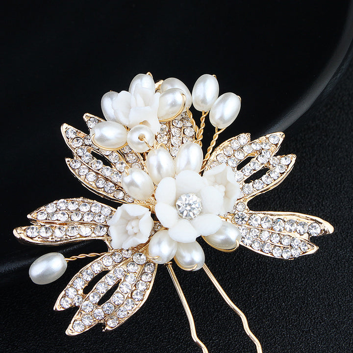 2 Pieces Rhinestones Pearl Bride Bridesmaid Wedding Hair Pins