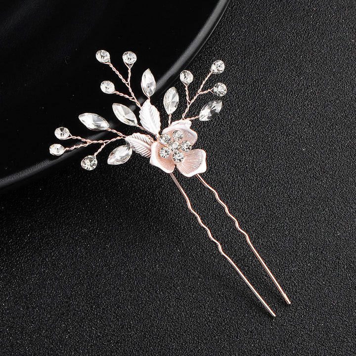 Rhinestone Petals Bride Wedding Hair Comb Pins