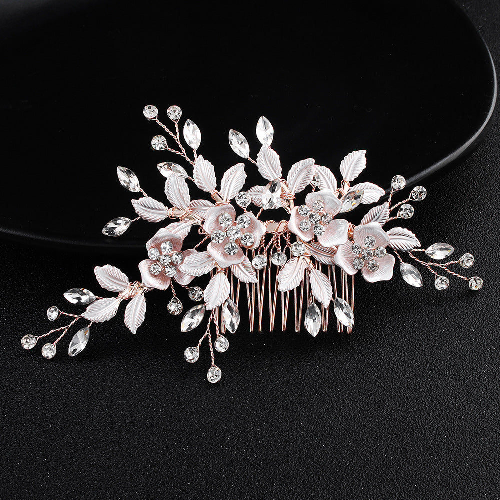 Rhinestone Petals Bride Wedding Hair Comb Pins