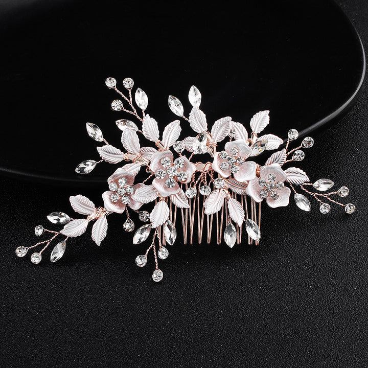 Rhinestone Petals Bride Wedding Hair Comb Pins