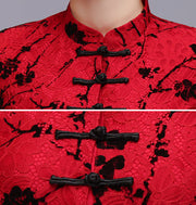 Mother's Floral Lace Qipao / Cheongsam Blouse Top