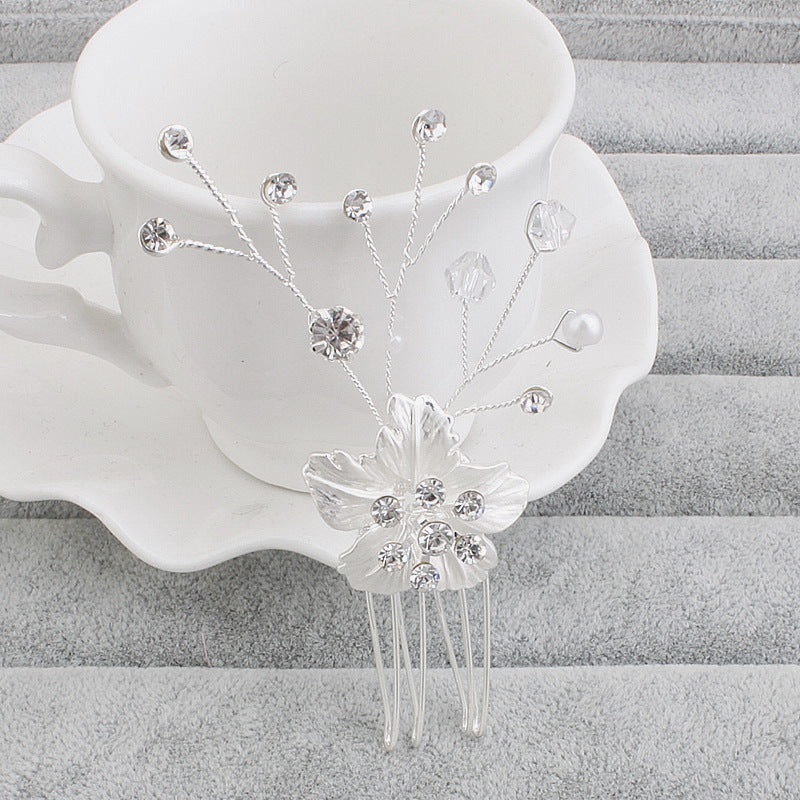3 Pieces Rhinestone Flower Bride Wedding Hair Pins