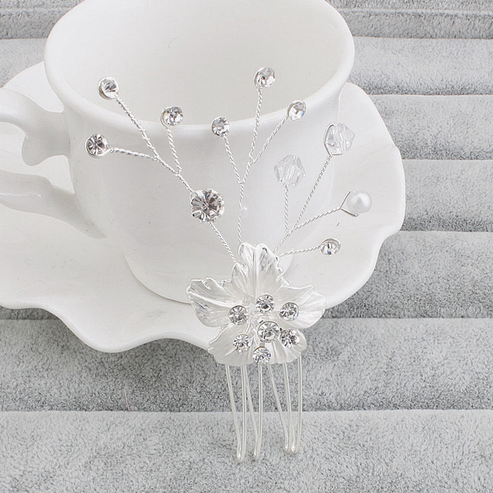 3 Pieces Rhinestone Flower Bride Wedding Hair Pins