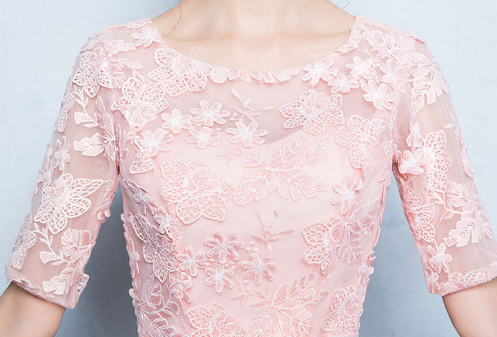 Fit & Flare Bridesmaid Party Dress with Lace Overlay