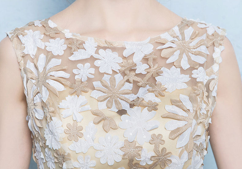 Yellow 3D Floral Fit & Flare Short Dress