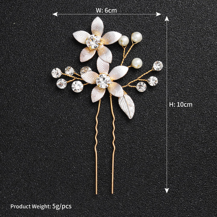 2 Pieces Rhinestones Flower Bride Bridesmaid Wedding Hair Pins