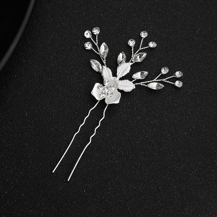 Rhinestone Petals Bride Wedding Hair Comb Pins