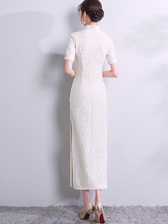 Lace Ankle-Length Qipao / Cheongsam Party Dress