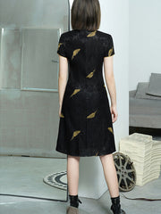 Colorblock Lace Midi Modern Cheongsam Qi Pao Dress