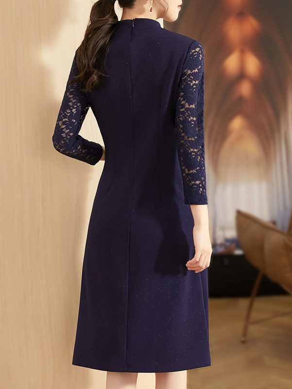 Red Blue Bridal Mother's Wedding Cheongsam Qipao Dress