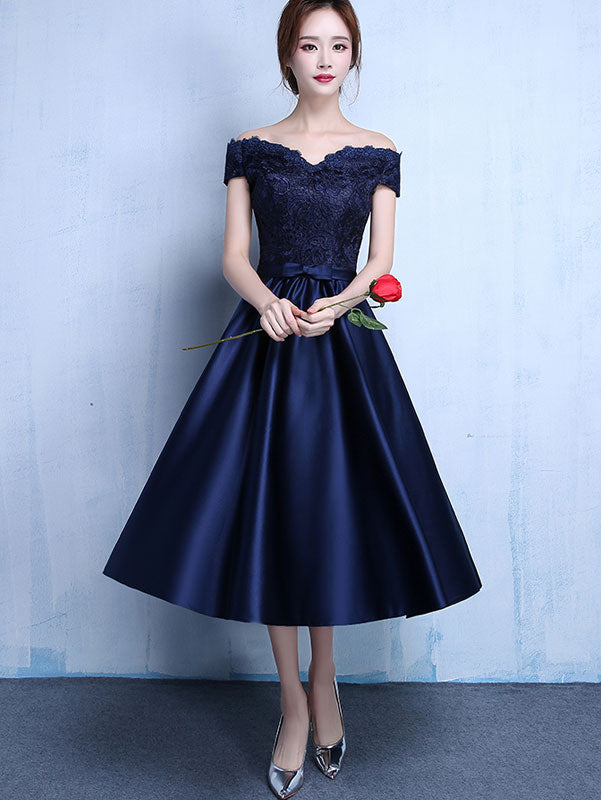 Off Shoulder A-Line Evening Party Dress