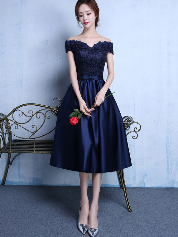 Off Shoulder A-Line Evening Party Dress