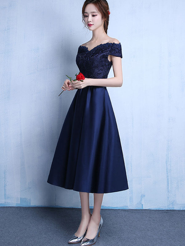 Off Shoulder A-Line Evening Party Dress