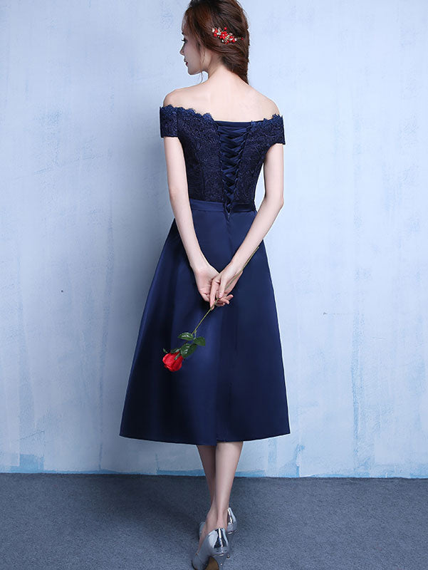 Off Shoulder A-Line Evening Party Dress
