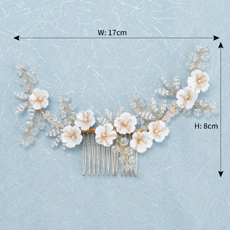 Crystal Petals Bride Wedding Hair Vine Comb