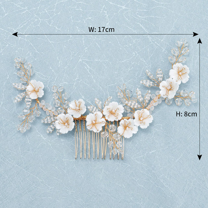 Crystal Petals Bride Wedding Hair Vine Comb