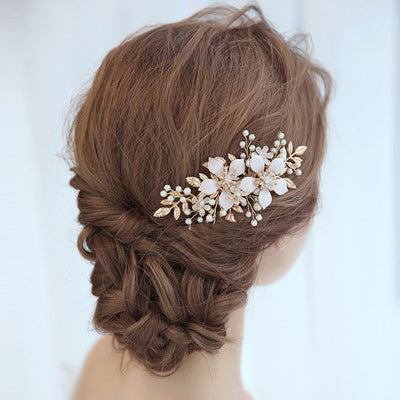 Gold Silver Flower Wedding Hair Combs Clips