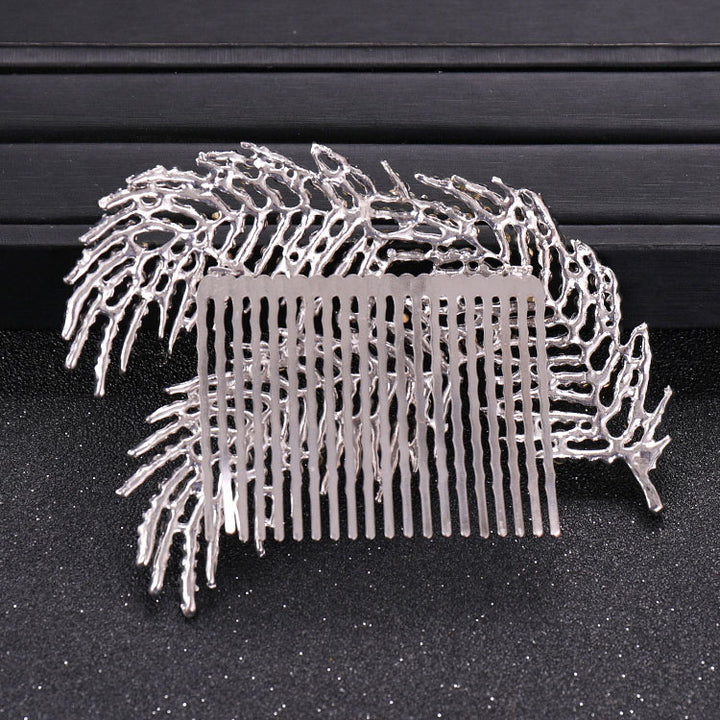 Rhinestone Leaf Wedding Hair Comb Clip
