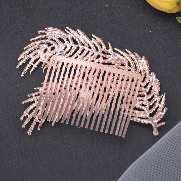 Rhinestone Leaf Wedding Hair Comb Clip