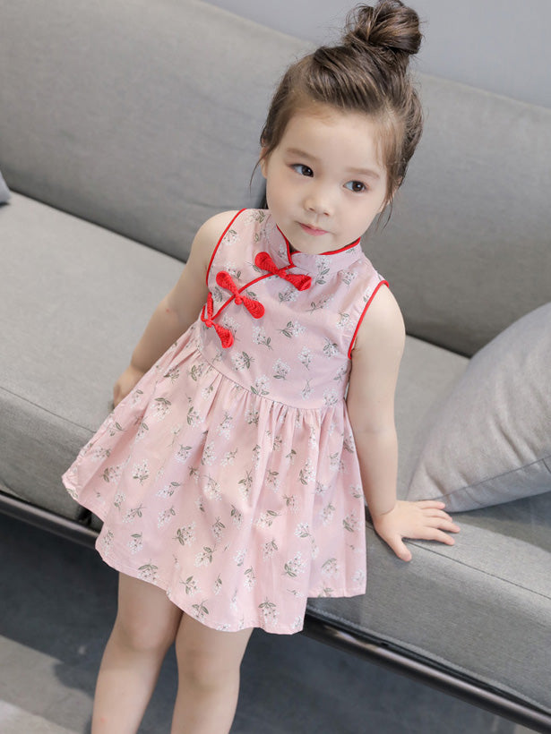 Floral Kids Girl's A-Line Cheongsam / Qipao Dress