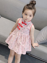 Floral Kids Girl's A-Line Cheongsam / Qipao Dress