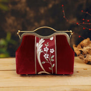 Red Embroidered Evening Shoulder Cross Handbag