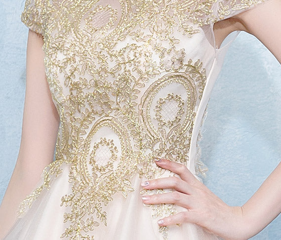 Gold High Low Hem Bridesmaid Qipao Cheongsam Party Dress