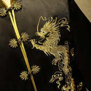 Movie Star Black Embroidered Men's Wedding Suit, Jacket & Skirt