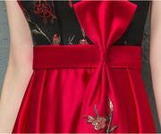 Colorblock Floor Length A-Line Qipao / Cheongsam Evening Dress