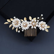 Baroque Flower Leaf Bride Wedding Hair Comb