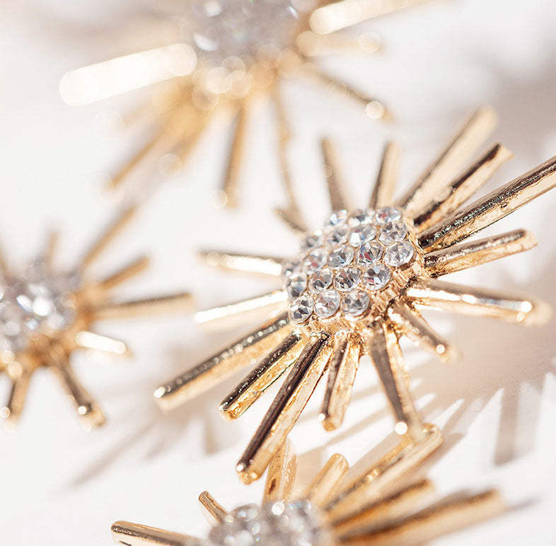 Crystal Beads Star Bridal Hair Vine Pins & Earring