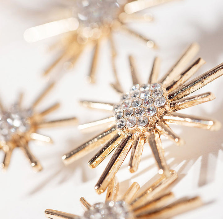 Crystal Beads Star Bridal Hair Vine Pins & Earring