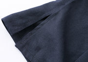 Blue Beige Linen Qipao / Cheongsam T-Shirt Top