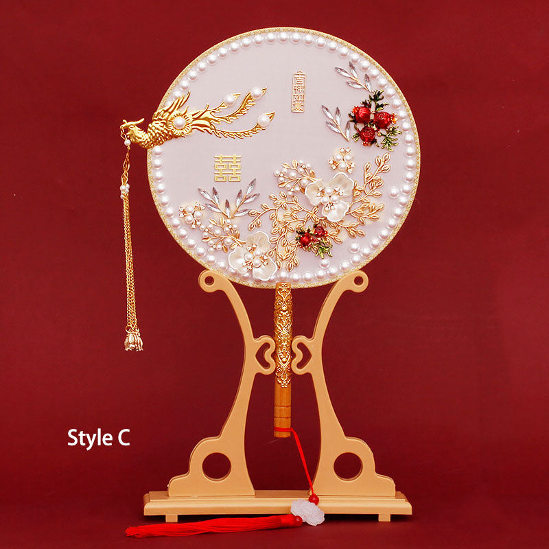 Chinese Vintage Bride White Hand Fans