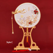 Chinese Vintage Bride White Hand Fans