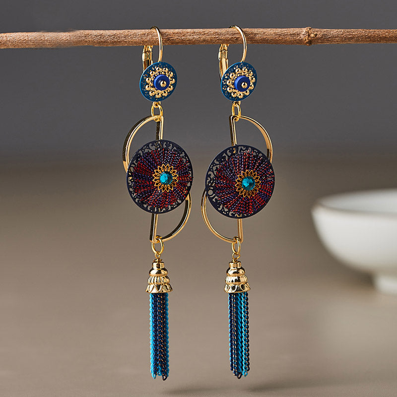 Tassels Dangle Drop Clip On Pierced Earrings