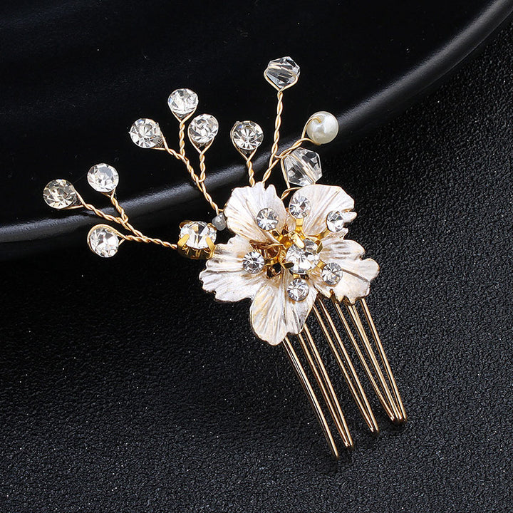 3 Pieces Rhinestone Flower Bride Wedding Hair Pins