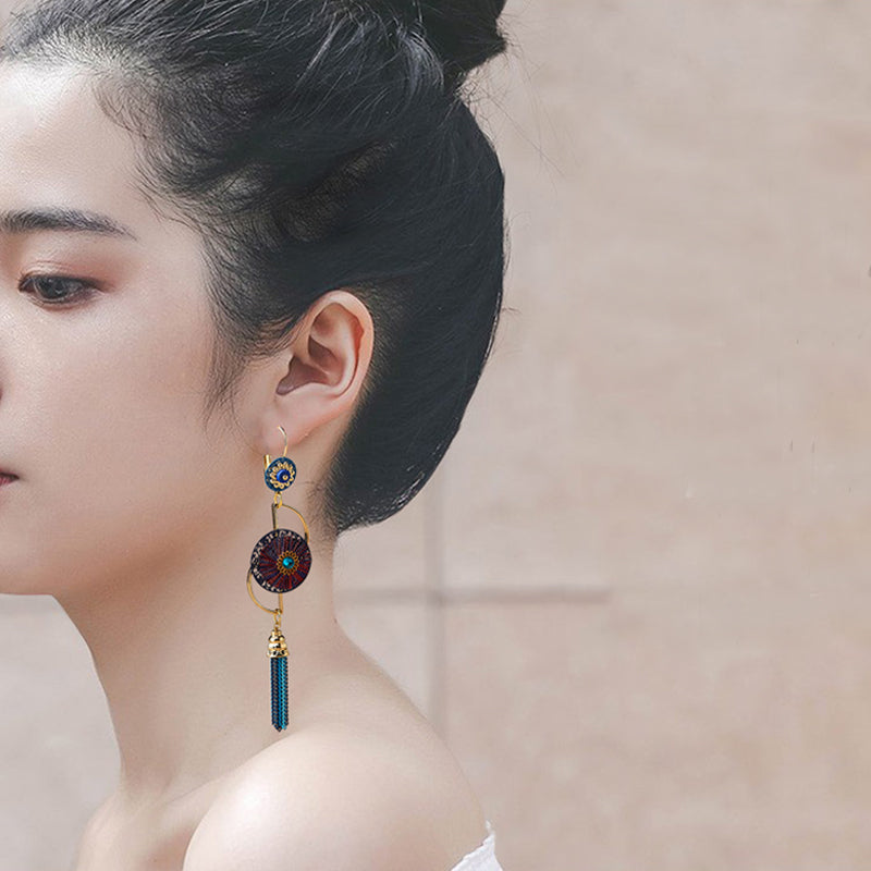 Tassels Dangle Drop Clip On Pierced Earrings