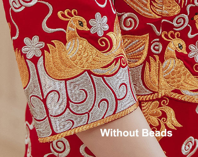Beaded Embroidered Dragon Phoenix Wedding Bride Qungua