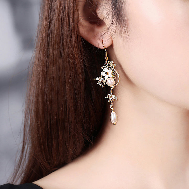 Pear Petals Drop Dangle Clip on Earrings