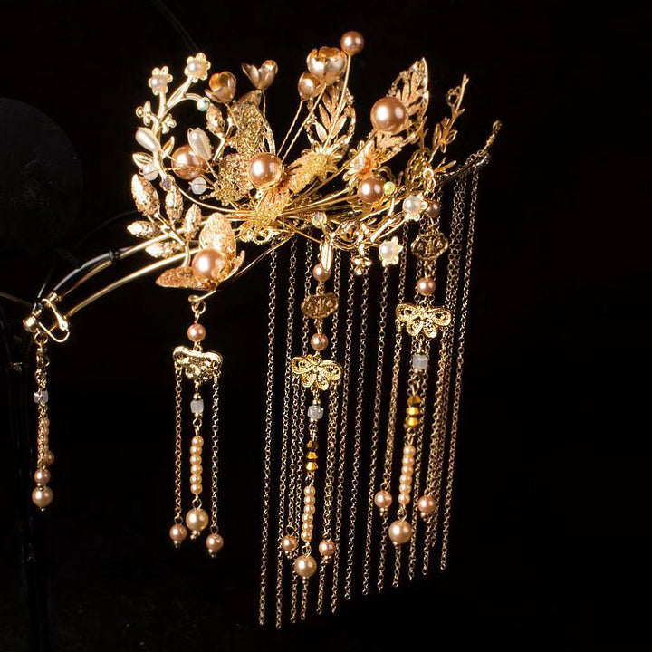 3 Piece Wedding Bride Tassels Hair Pins & Earrings